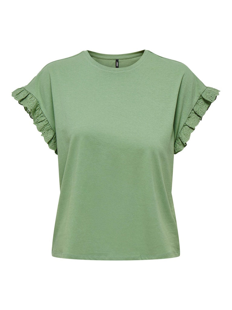 Blouses korte mouw groen ONLY