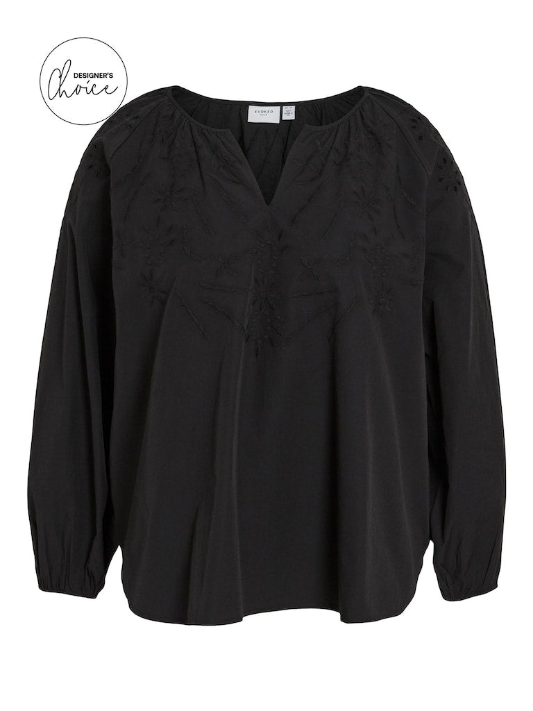 Blouses lange mouw zwart EVOKED VILA