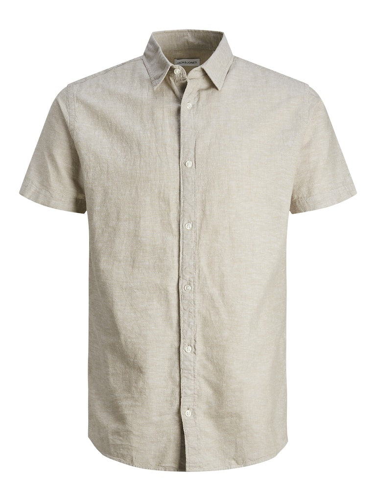 Hemden korte mouw beige JACK & JONES PLUS