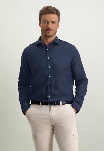 Hemden lange mouw blauw State of Art