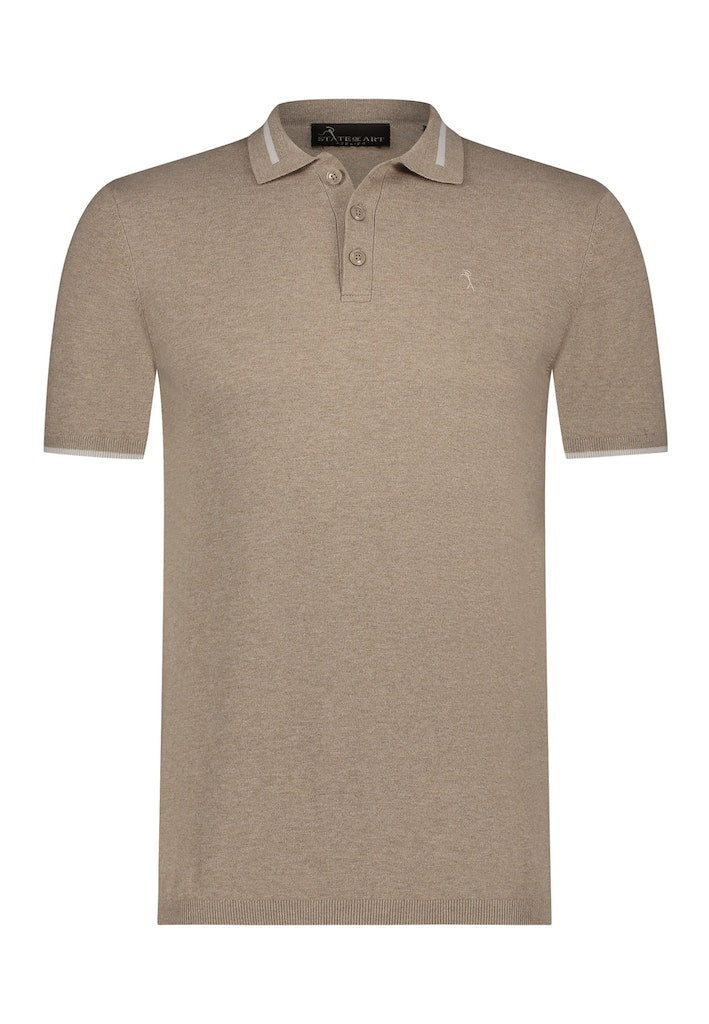 Polo's korte mouw beige State of Art