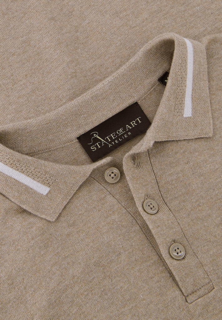 Polo's korte mouw beige State of Art