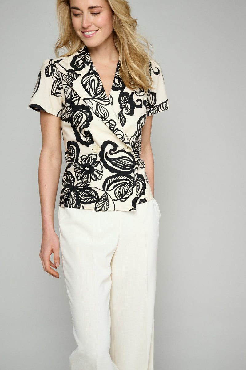 Blouses korte mouw zwart Marie Méro