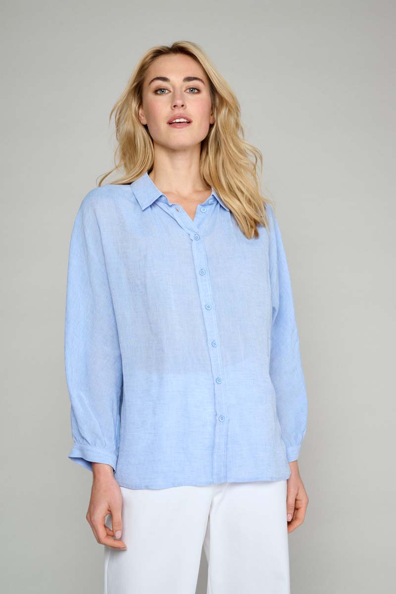 Blouses lange mouw blauw Marie Méro