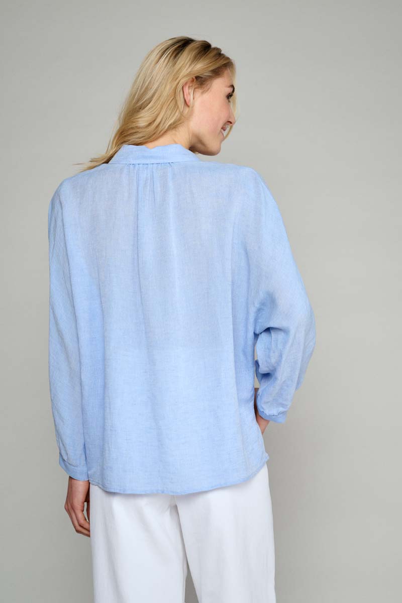 Blouses lange mouw blauw Marie Méro