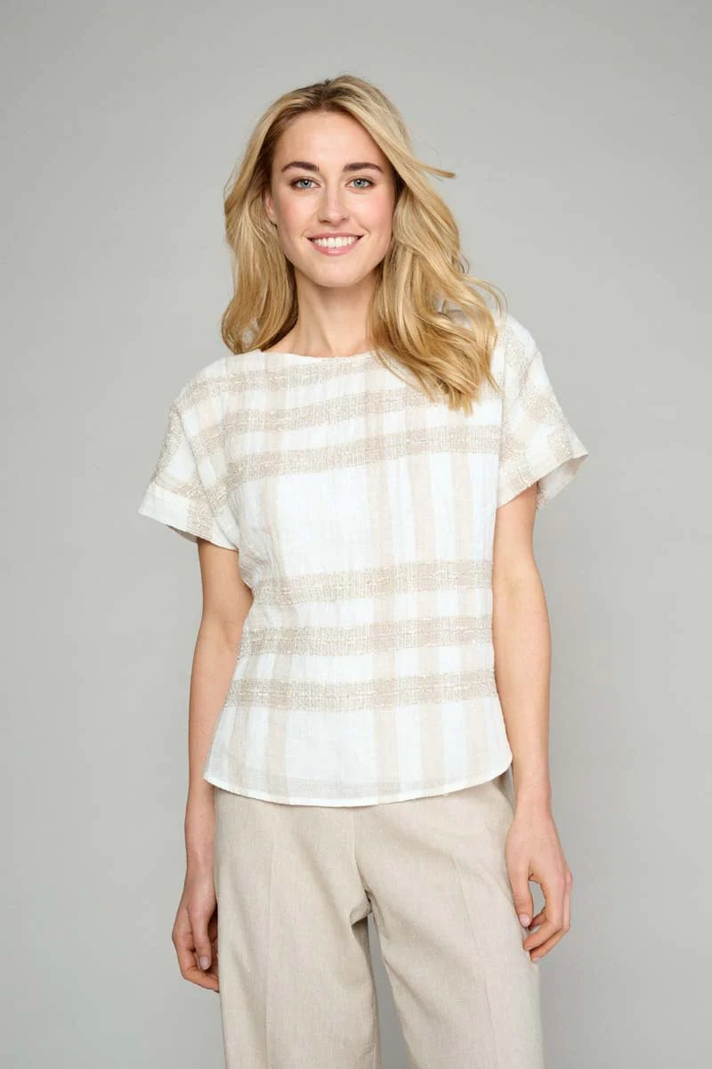 Blouses korte mouw beige Marie Méro