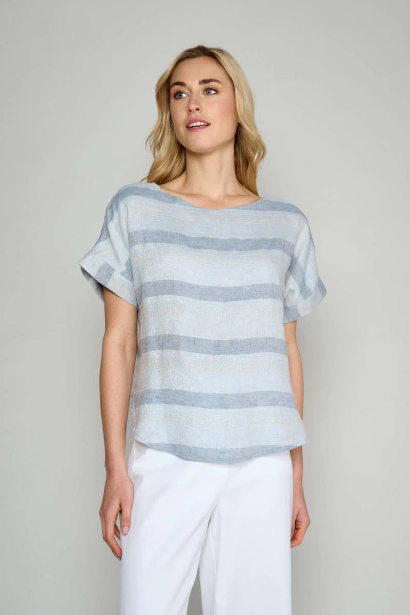 Blouses korte mouw blauw Marie Méro