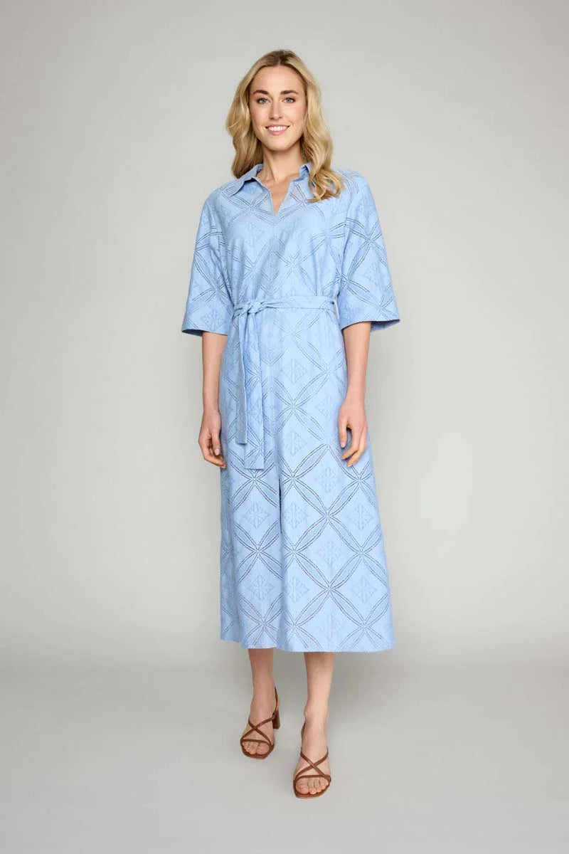 Jurken korte mouw blauw Marie Méro