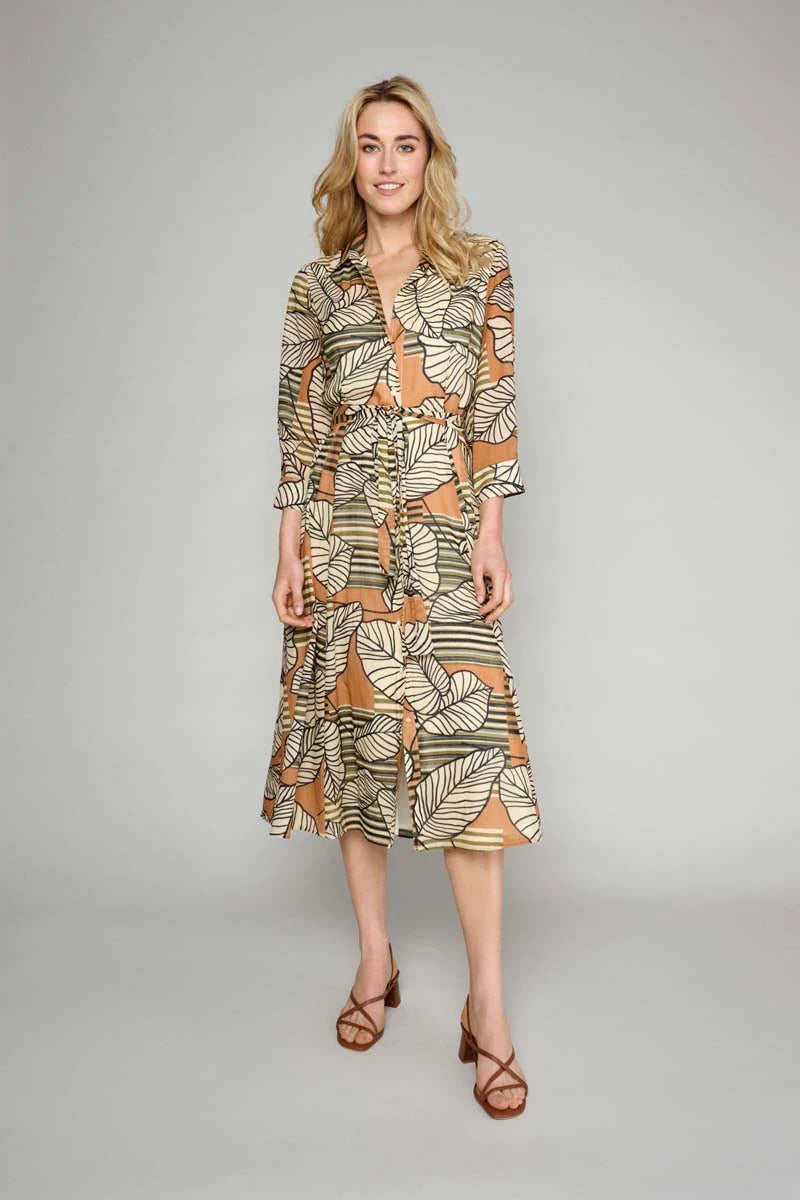 Jurken lange mouw bruin Marie Méro