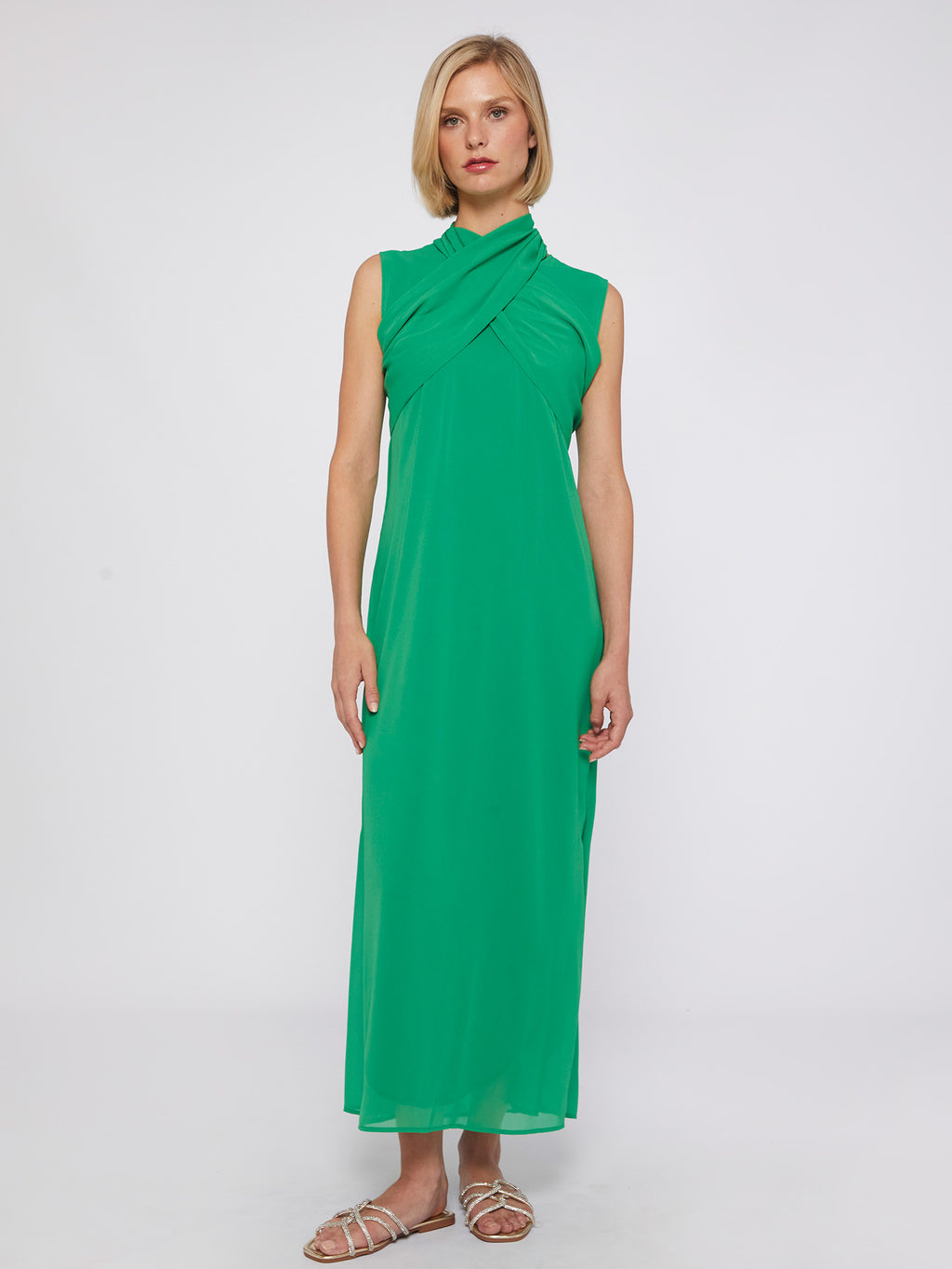 Jurken zonder mouw groen Vilagallo