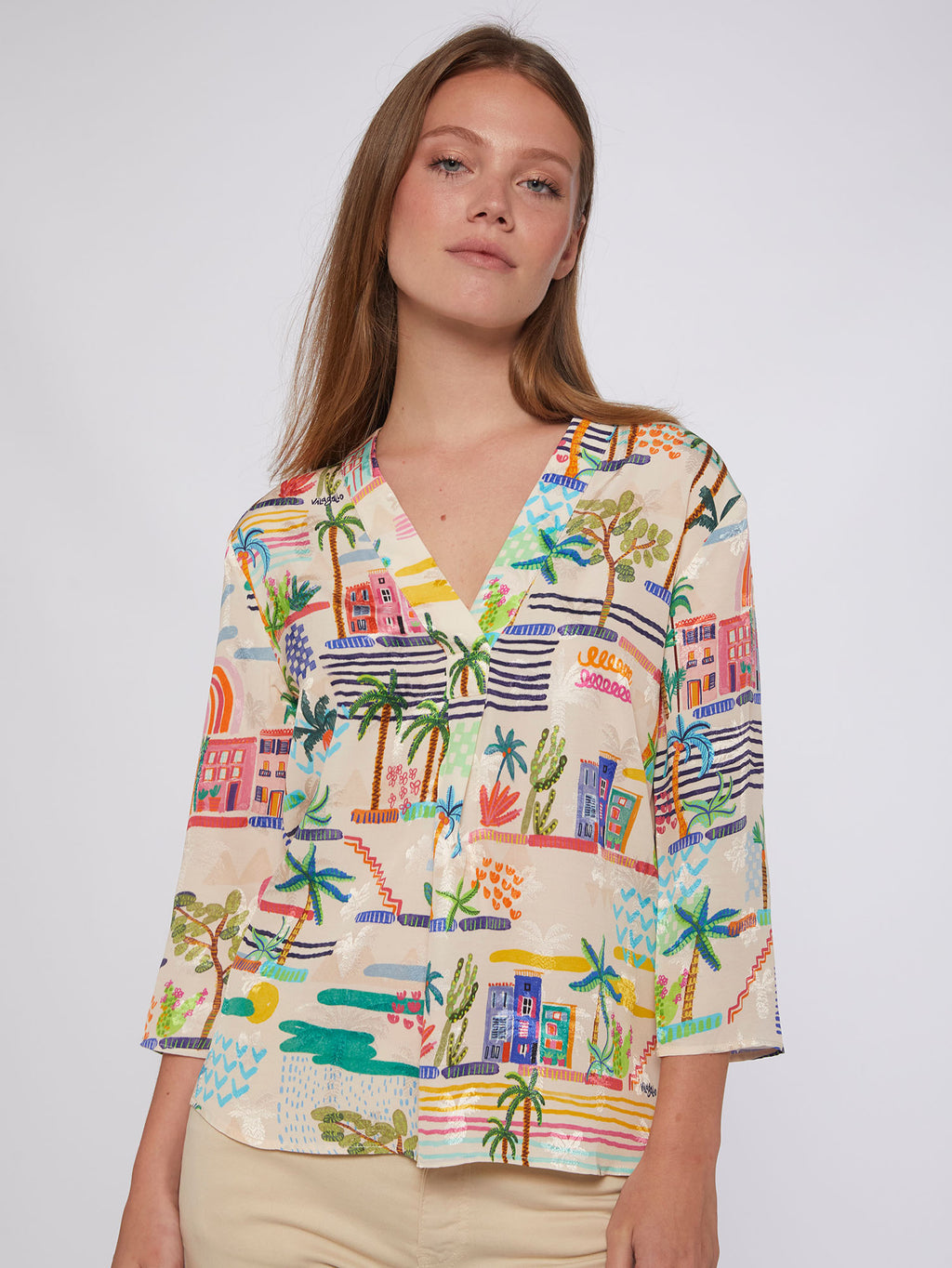 Blouses lange mouw multicolor Vilagallo