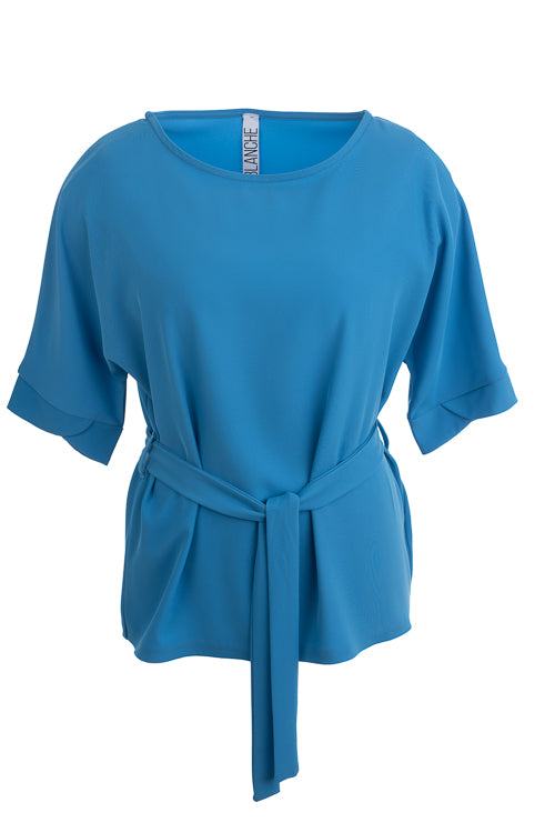 Blouses korte mouw blauw Dame Blanche