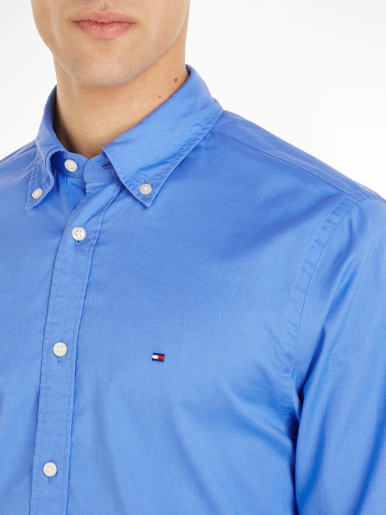 Hemden lange mouw blauw Tommy Hilfiger