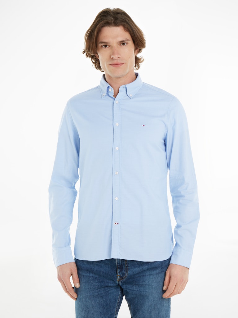 Hemden lange mouw blauw Tommy Hilfiger