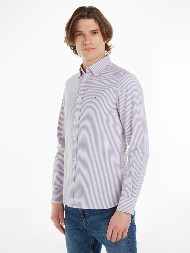 Hemden lange mouw blauw Tommy Hilfiger