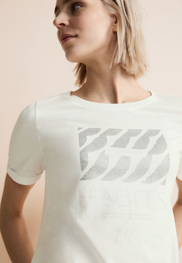 T-shirts korte mouw beige Street One