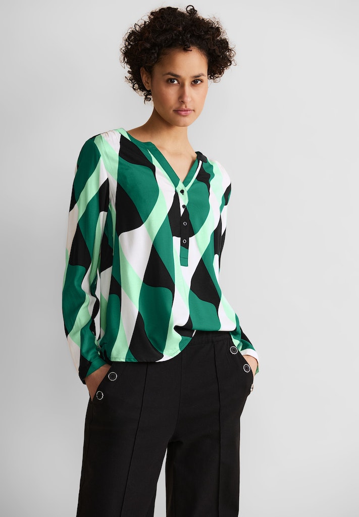 Blouses lange mouw groen Street One