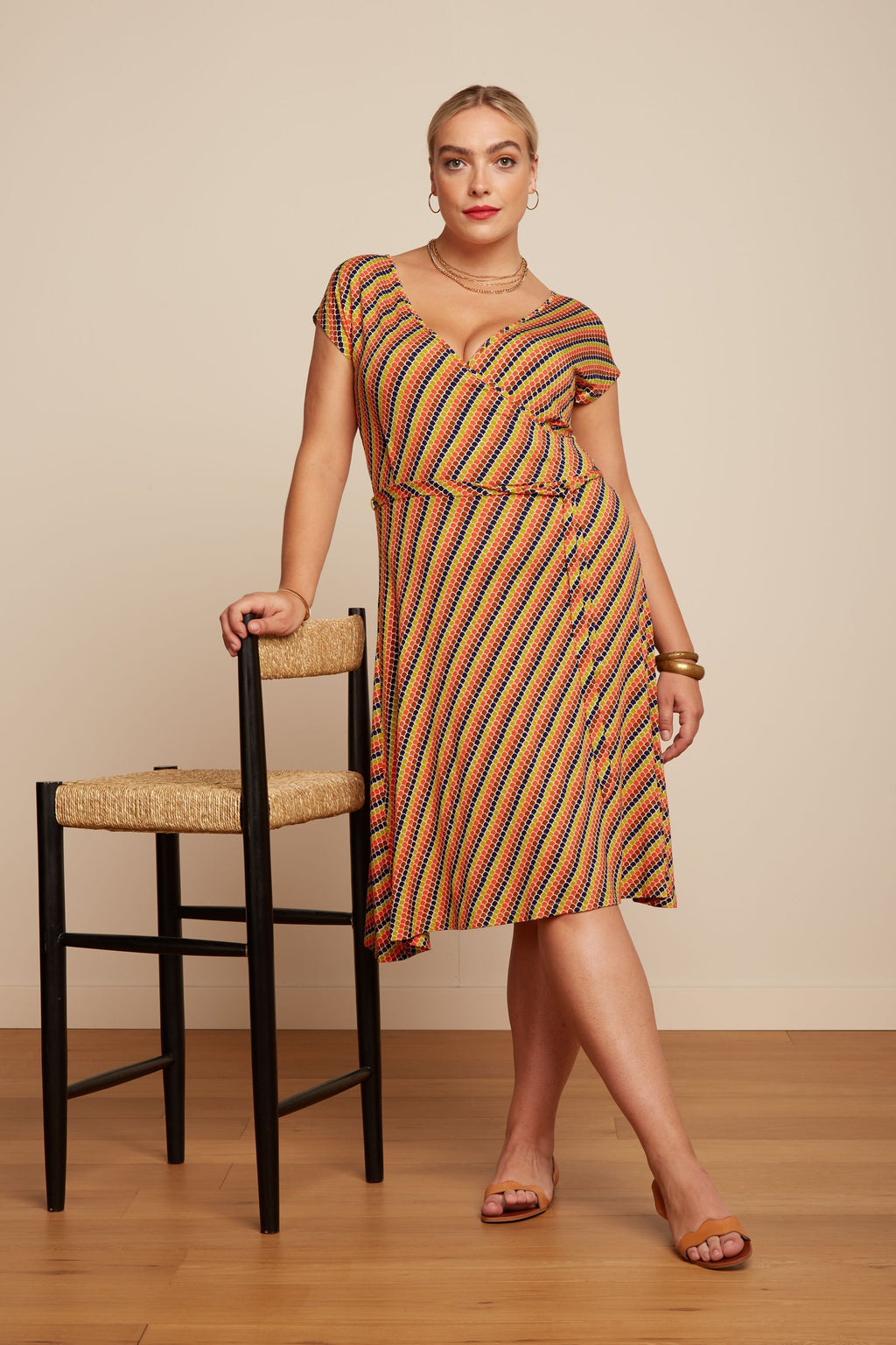 Jurken korte mouw multicolor King Louie