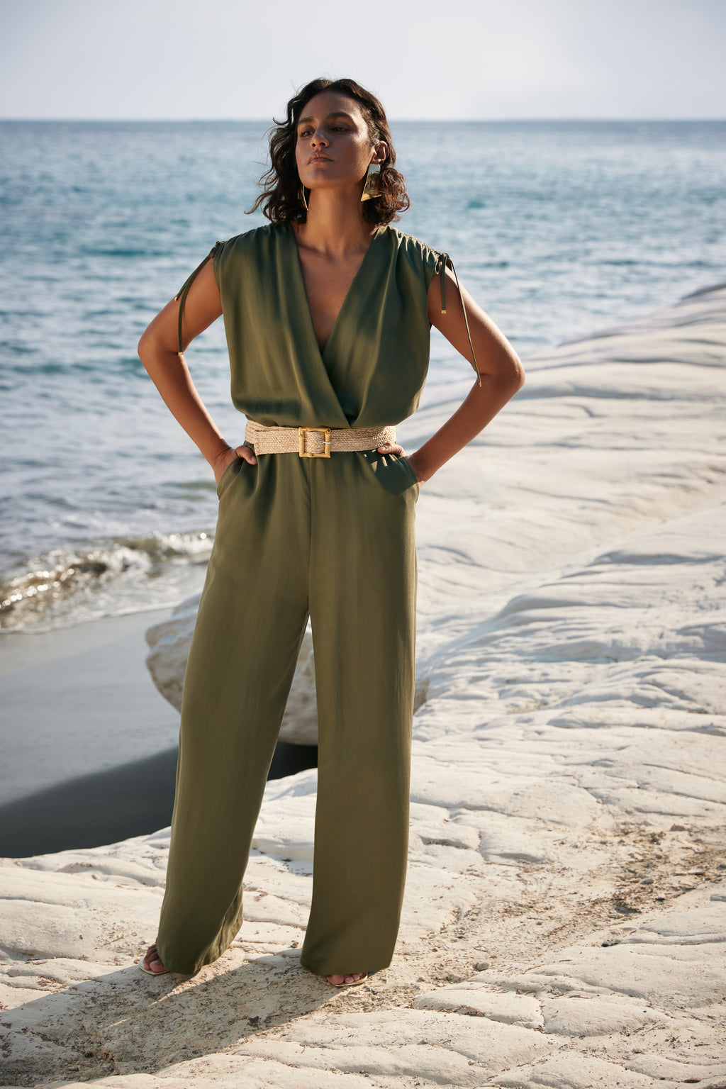 Jumpsuits korte mouw groen Atmos