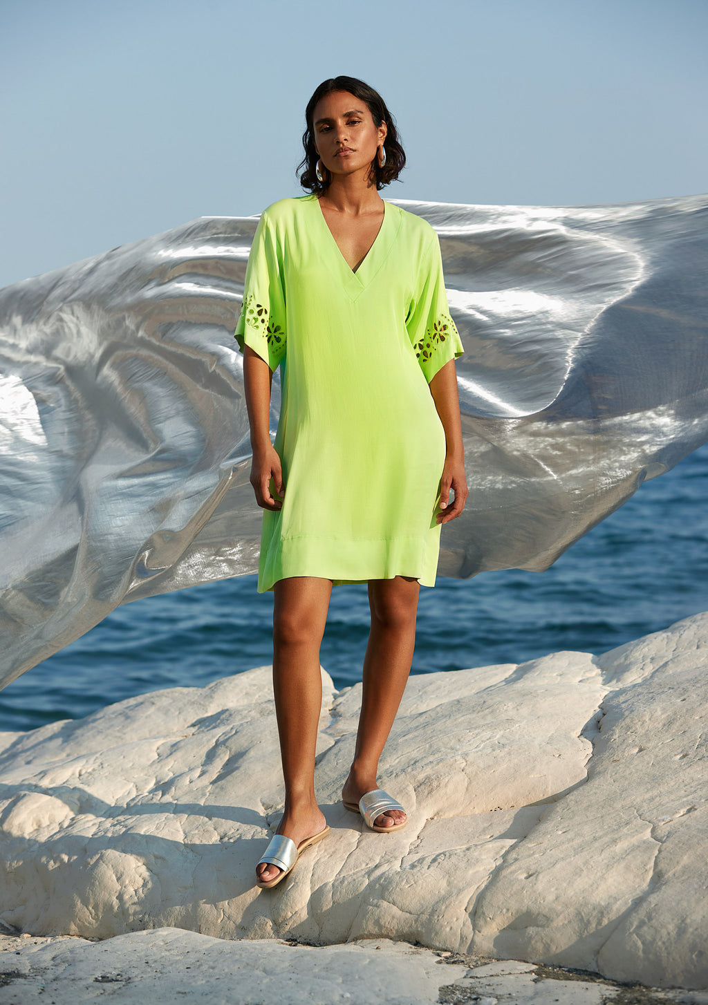 Jurken korte mouw groen Atmos