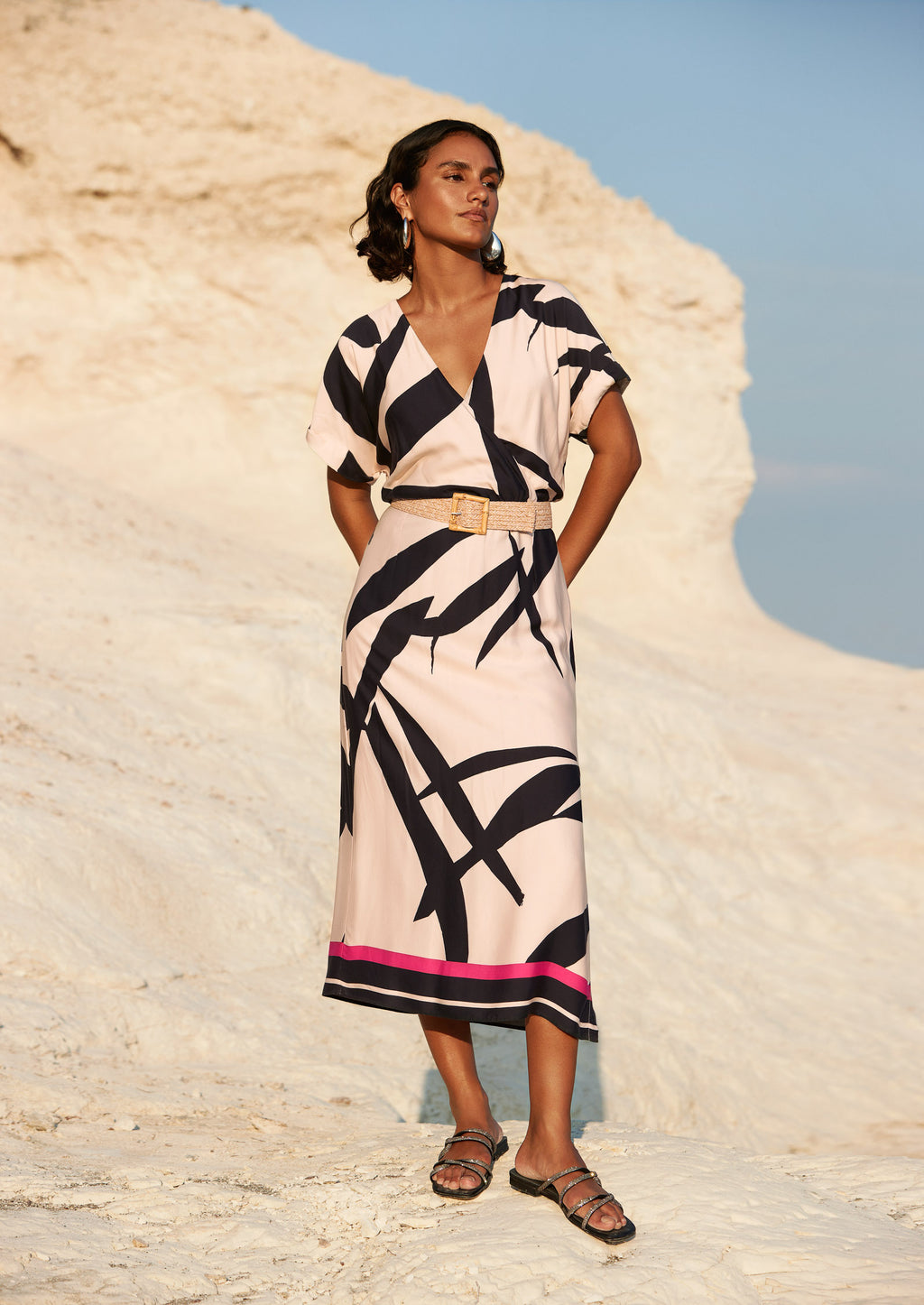 Jurken korte mouw blauw Atmos