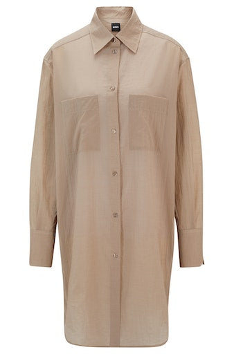 Blouses lange mouw beige Boss Men Black