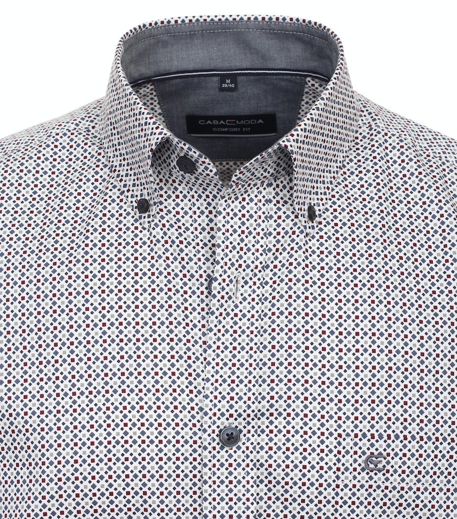 Hemden korte mouw blauw Casa Moda