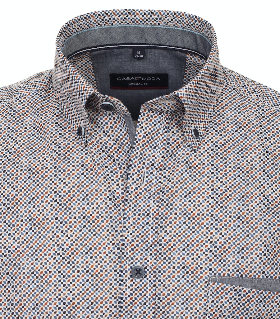 Hemden korte mouw blauw Casa Moda