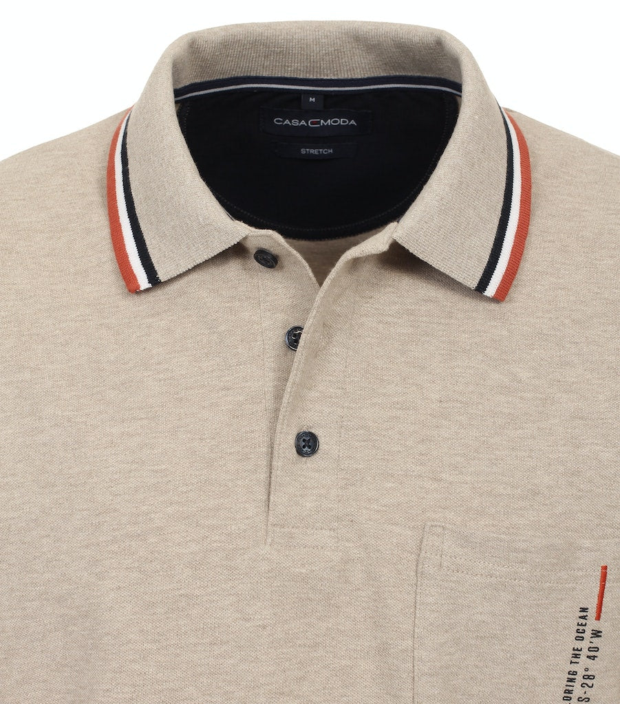 Polo's korte mouw beige Casa Moda