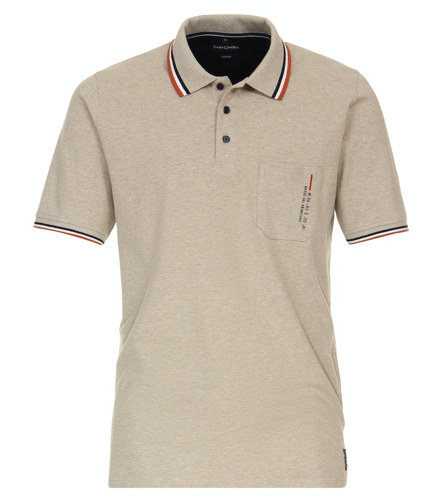 Polo's korte mouw beige Casa Moda