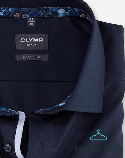 Hemden lange mouw blauw OLYMP