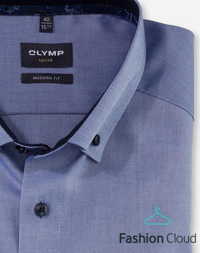 Hemden lange mouw blauw OLYMP