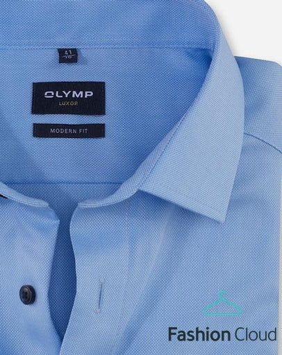 Hemden lange mouw blauw OLYMP