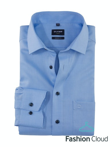 Hemden lange mouw blauw OLYMP