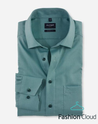 Hemden lange mouw groen OLYMP