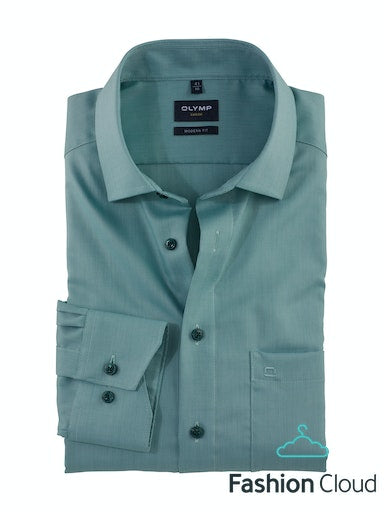 Hemden lange mouw groen OLYMP