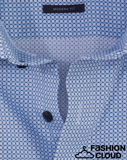 Hemden lange mouw blauw OLYMP