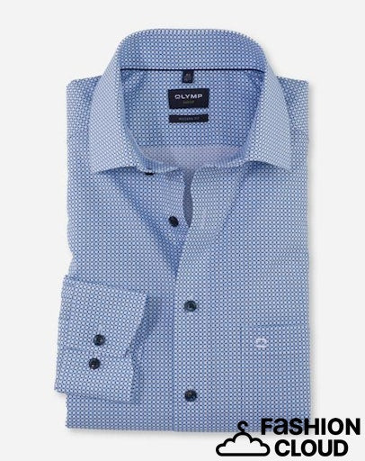 Hemden lange mouw blauw OLYMP