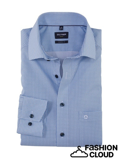 Hemden lange mouw blauw OLYMP