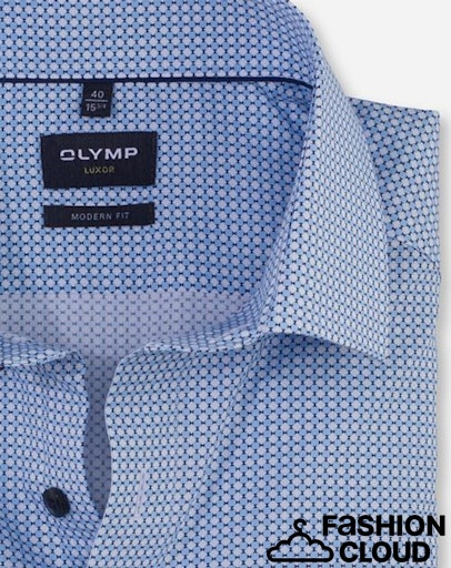 Hemden lange mouw blauw OLYMP