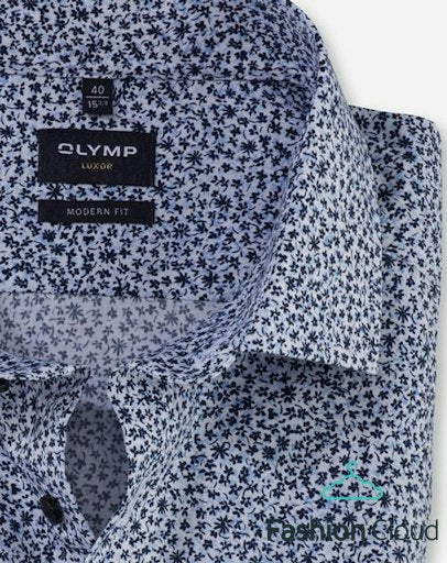 Hemden lange mouw blauw OLYMP