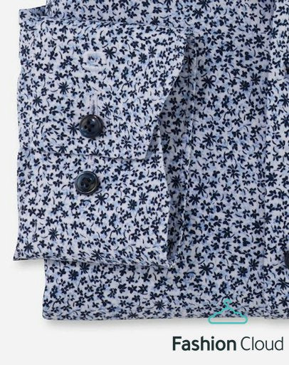 Hemden lange mouw blauw OLYMP