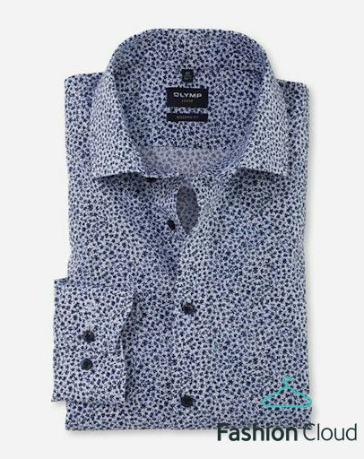 Hemden lange mouw blauw OLYMP