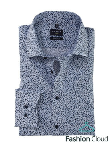 Hemden lange mouw blauw OLYMP