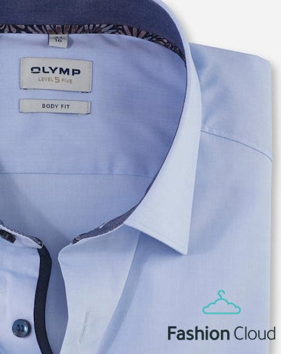 Hemden lange mouw blauw OLYMP