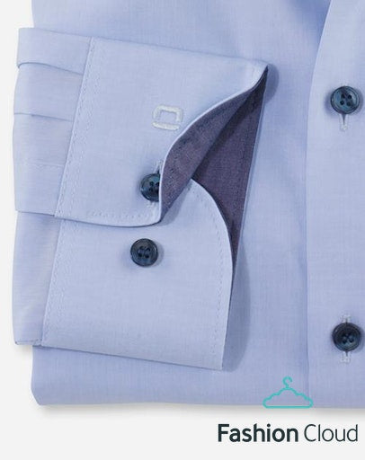 Hemden lange mouw blauw OLYMP