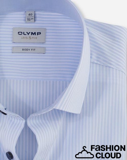 Hemden lange mouw blauw OLYMP