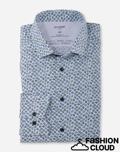 Hemden lange mouw groen OLYMP