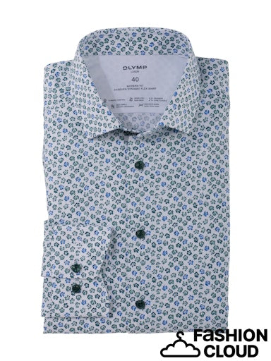 Hemden lange mouw groen OLYMP