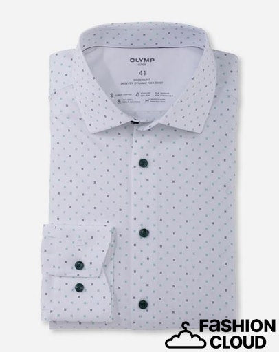 Hemden lange mouw groen OLYMP